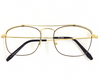 Branded stylish retro round metal frame in golden color.