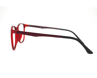 Non-breakable, retro round frame in TR material for Unisex.(Matt Red)