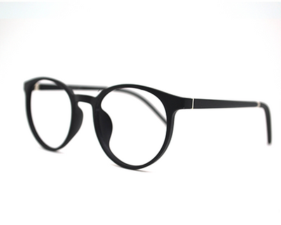 Non-breakable round frame in TR material for unisex.(Matt Black)