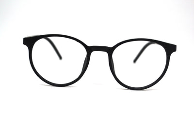 Non-breakable round frame in TR material for unisex.(Matt Black)