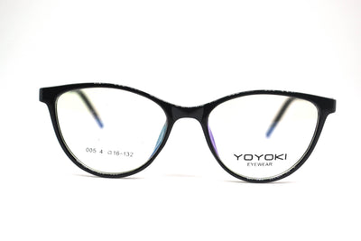 Non-breakable cateye frame in TR material for 8-12 years old.(Shine black)