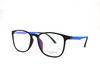 Black-blue Non-breakable rectangular frame in TR material for unisex.