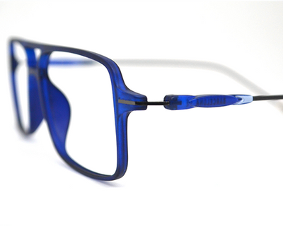 Trendy blue Non-breakable rectangular frame in TR material for unisex.(Barcelona)