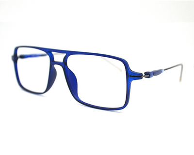 Trendy blue Non-breakable rectangular frame in TR material for unisex.(Barcelona)