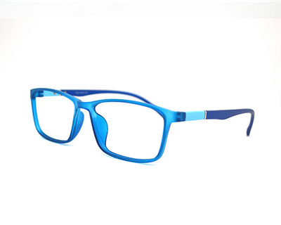 Trendy blue Non-breakable rectangular frame in TR material for unisex.(Hongsitun)