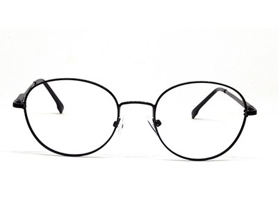 Trendy black metal frame in round shape WITH BLUE BLOCKER SUPERIOR LENS for unisex.