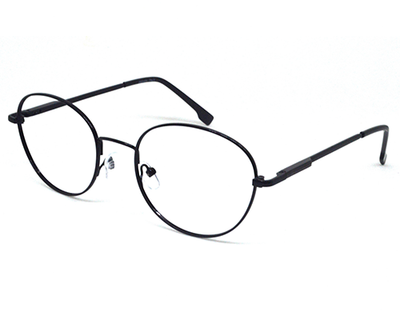 Trendy black metal frame in round shape WITH BLUE BLOCKER SUPERIOR LENS for unisex.