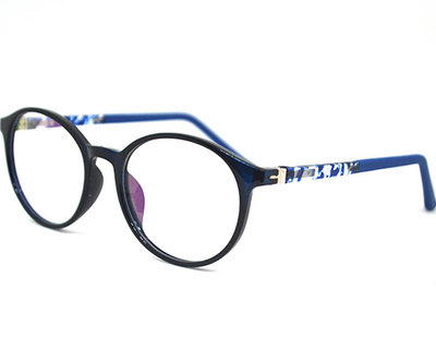 Round Blue-black TR frame for unisex.