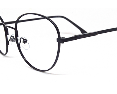 Trendy black metal frame in round shape WITH BLUE BLOCKER SUPERIOR LENS for unisex.