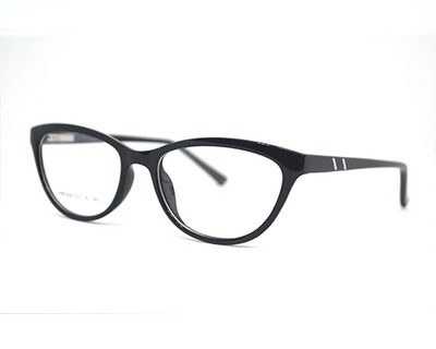 Black cateye frame in sheet material.