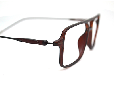 Light weight non-breakable, rectangular frame in TR material for Unisex. (Matt Brown)