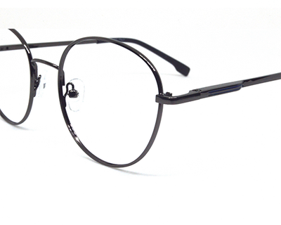 Trendy grey metal frame in round shape WITH BLUE BLOCKER SUPERIOR LENS for unisex.