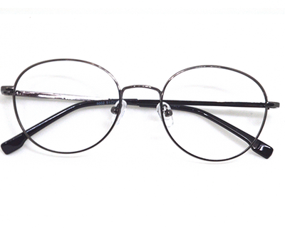 Trendy grey metal frame in round shape WITH BLUE BLOCKER SUPERIOR LENS for unisex.