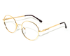 Trendy gold metal frame in round shape WITH BLUE BLOCKER SUPERIOR LENS for unisex.