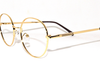 Trendy gold metal frame in round shape WITH BLUE BLOCKER SUPERIOR LENS for unisex.