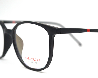 Non-breakable, round frame in TR material for unisex.(Barcelona-Black)