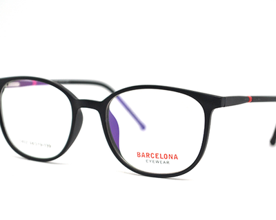 Non-breakable, round frame in TR material for unisex.(Barcelona-Black)