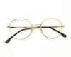 Trendy gold metal frame in round shape WITH BLUE BLOCKER SUPERIOR LENS for unisex.