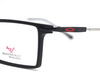 Non-breakable, rectangular frame in TR material for unisex. The metal sides are flexibles and non breakable.(Black)