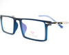 Non-breakable, rectangular frame in TR material for unisex. The metal sides are flexibles and non breakable.(Blue)