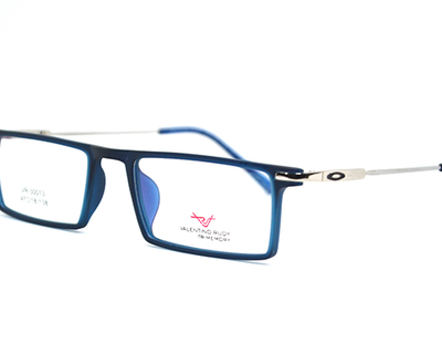 Non-breakable, rectangular frame in TR material for unisex. The metal sides are flexibles and non breakable.(Blue)