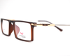 Non-breakable, rectangular frame in TR material for unisex. The metal sides are flexibles and non breakable.(Brown)