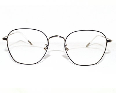 Trendy black metal frame in retro round shape WITH BLUE BLOCKER SUPERIOR LENS for unisex.