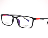 Non-breakable, rectangular frame in TR material for unisex.(Hongsitun-Black)