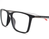 Black-Red Non-breakable rectangular frame in TR material for unisex.