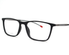 Black-Red Non-breakable rectangular frame in TR material for unisex.