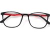 Non-breakable, retroround black & red frame in TR material for unisex.