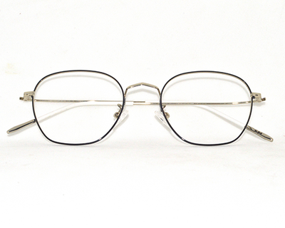 Trendy black metal frame in retro round shape WITH BLUE BLOCKER SUPERIOR LENS for unisex.