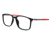 Non-breakable, rectangular frame in TR material for unisex.(Black & Red)