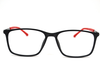 Non-breakable, rectangular frame in TR material for unisex.(Black & Red)