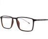 Non-breakable, rectangular frame in TR material for unisex.(Brown)