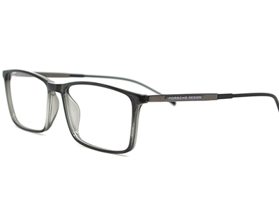 Non-breakable, rectangular frame in TR material for unisex.(Porsche-Grey)