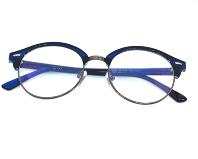 Latest metal Blue-grey club master frame in round shape for Unisex. Known for its durability.(Blue)