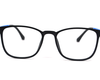 Non-breakable, retro-round frame in TR material for unisex.(Black & blue)