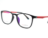 Non-breakable, retro-round frame in TR material for unisex.(Black & Red)