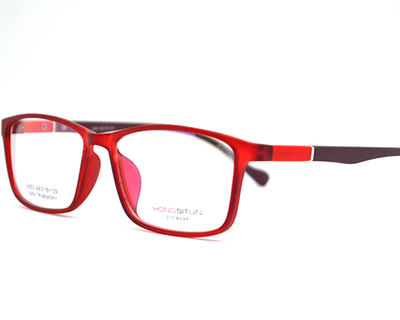 Non-breakable, rectangular frame in TR material for unisex.(Red)