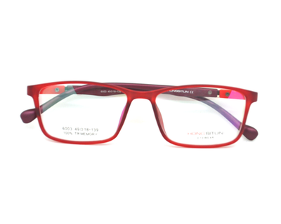 Non-breakable, rectangular frame in TR material for unisex.(Red)