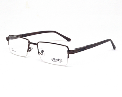 Latest metal half frame for men in brown color. Known for it's durability.