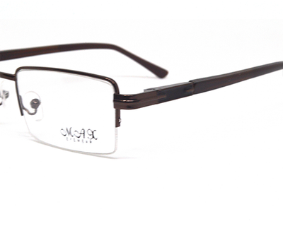 Latest metal half frame for men in brown color. Known for it's durability.