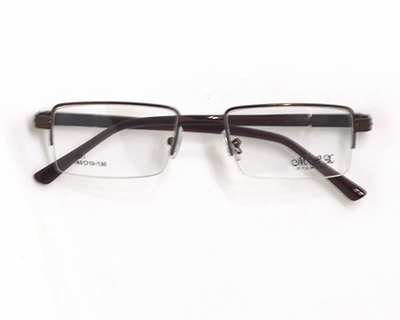 Latest metal half frame for men in brown color. Known for it's durability.