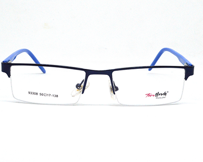 Latest metal half frame for men in blue color. Known for it's durability.