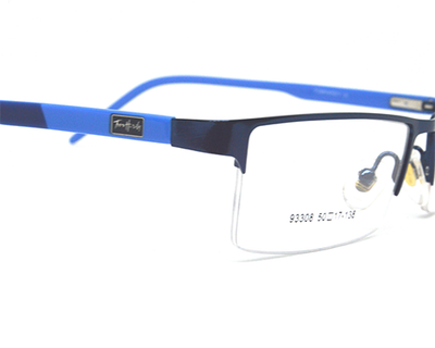 Latest metal half frame for men in blue color. Known for it's durability.