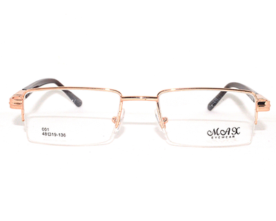 Latest metal half frame for men in brown& gold color. Known for it's durability.