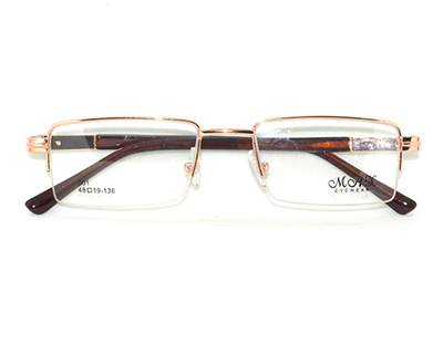 Latest metal half frame for men in brown& gold color. Known for it's durability.