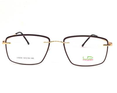 Golden Black color light weight Rimless frame with lens cover for trendy look.