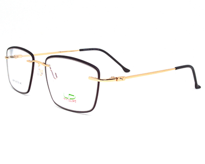 Golden Black color light weight Rimless frame with lens cover for trendy look.